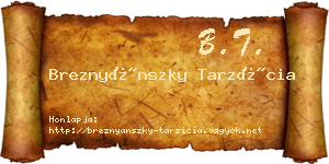 Breznyánszky Tarzícia névjegykártya